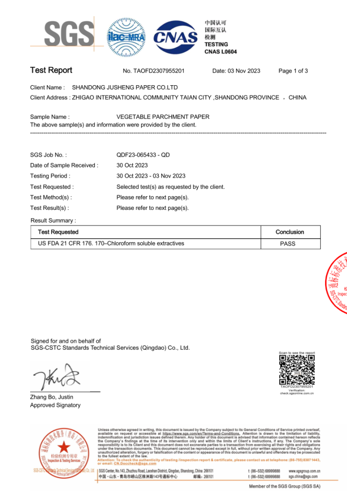 Vegetable Parchment Paper,Food Grade Parchment Paper,Baking Paper,Roll Cup Paper-Shandong Jusheng Paper Co., Ltd.